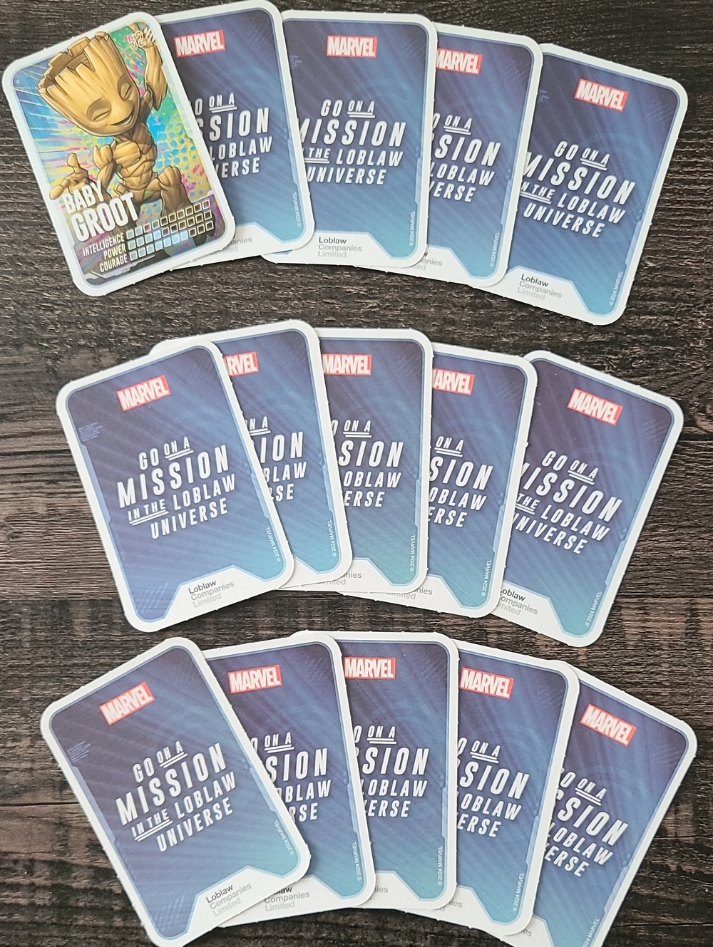 Marvel TRADING Cards 15 Pack Cards from Loblaws Go On A Mission Promotion 2024